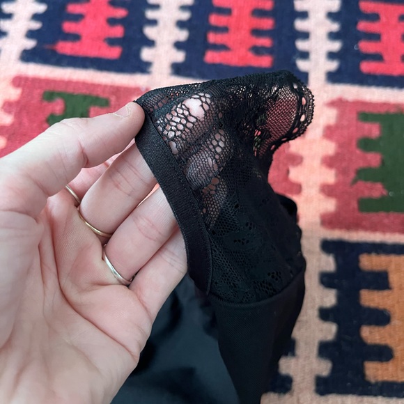 Mirella lace cap sleeve low v-back black ballet leotard Medium - Picture 6 of 6